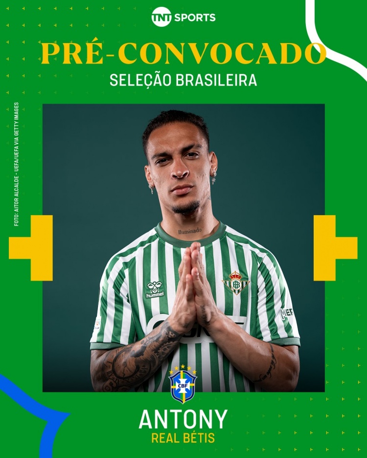 记者：安东尼入选巴西国家队50人初选名单，下周一公布23人名单